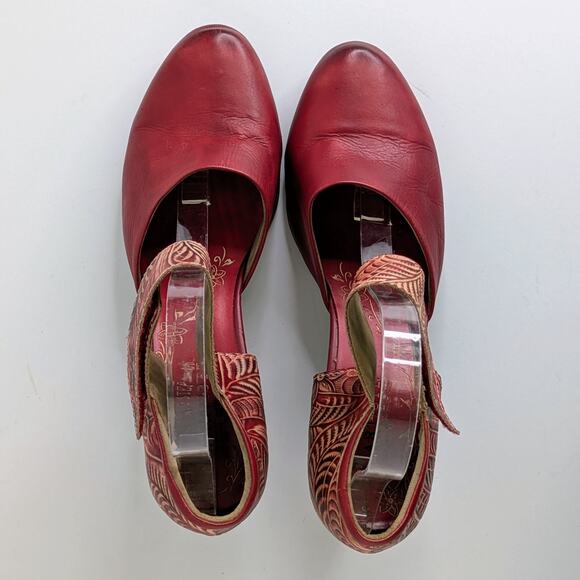 Spring Step Shoes L'Artiste Toolie Womens 41 Red Heels Leather D'Orsay Mary Jane - Picture 12 of 16